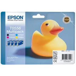 Epson T0556 Multipack d'origine Cartouches noir, cyan, jaune, magenta