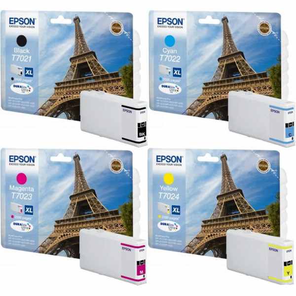 Epson T7021XL/T7022XL/T7023XL/T7024XL Tour Eiffel Pack de 4 cartouches d'origine