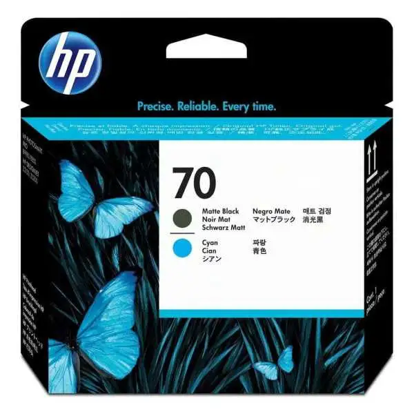 HP 70 Cyan noir mat Tête d'impression d'origine - C9404A