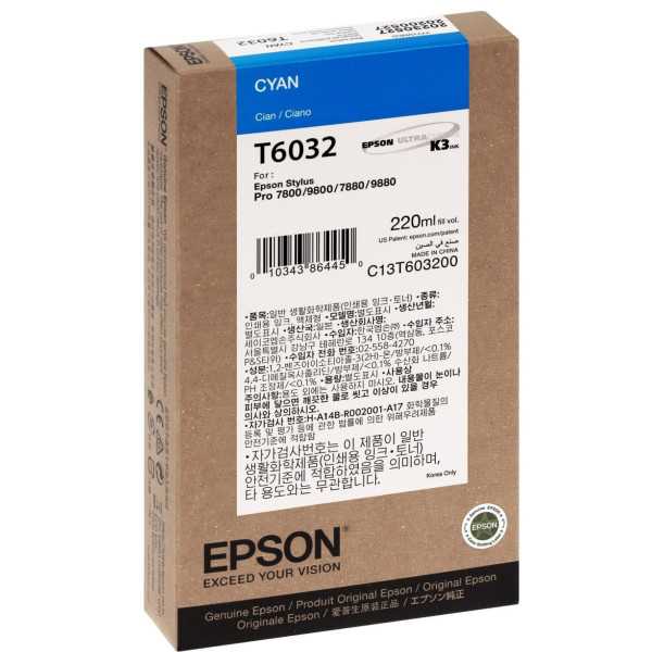 Epson T6032 Cyan Cartouche d'encre d'origine