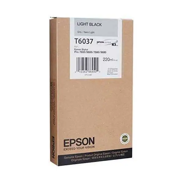 Epson T6037 Noir clair Cartouche d'encre d'origine
