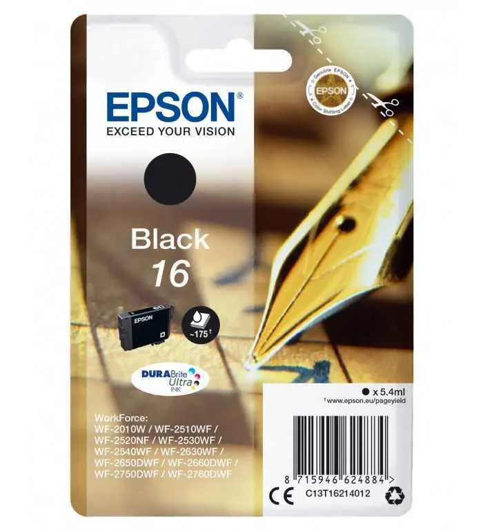 Epson 16 Noir Cartouche d'encre d'origine