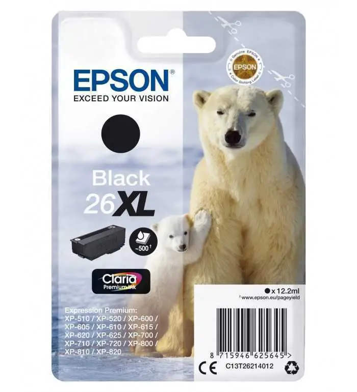 Epson 26XL Noir Cartouche d'encre d'origine