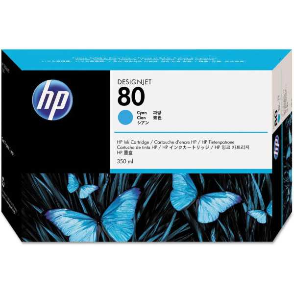 HP 80 Cyan Cartouche d'encre d'origine 350 ml - C4846A