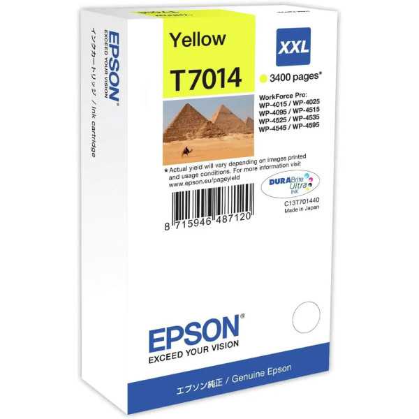 Epson T7014 XXL Jaune Pyramide Cartouche d'encre d'origine