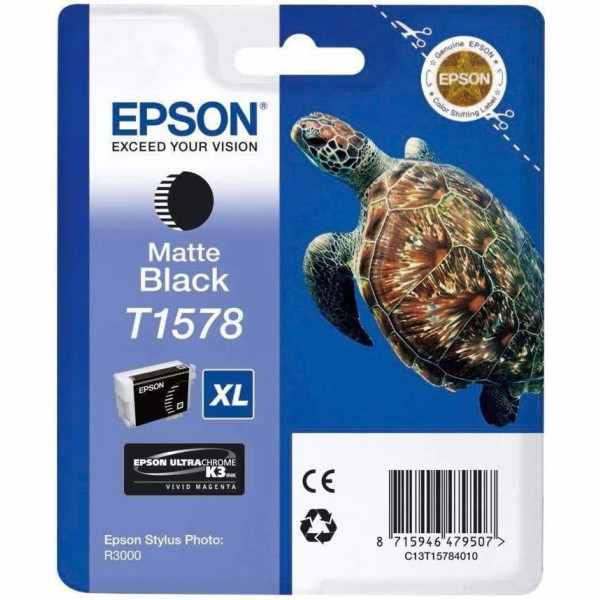 Epson T1578 Noir mat Tortue Cartouche d'encre authentique au meilleur prix