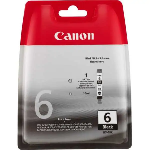 Canon BCI-6BK Noir Cartouche authentique au meilleur prix