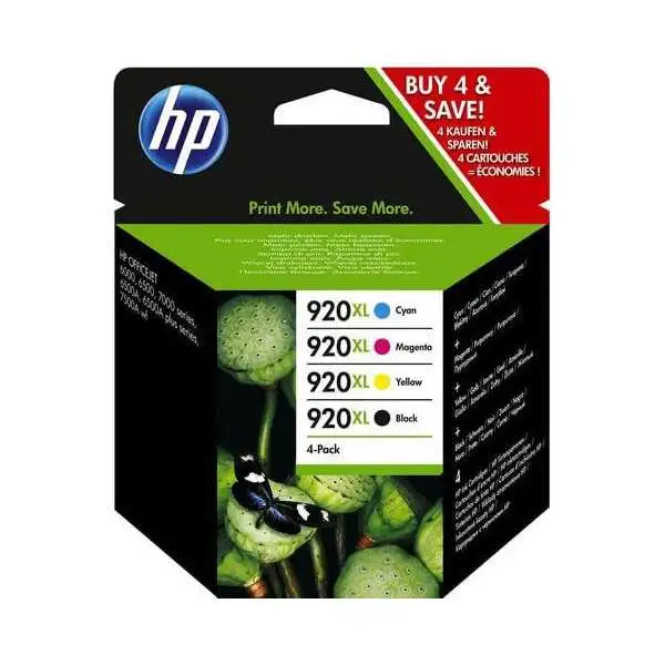 HP 920XL Noir couleur Pack de 4 Cartouches authentiques au meilleur prix