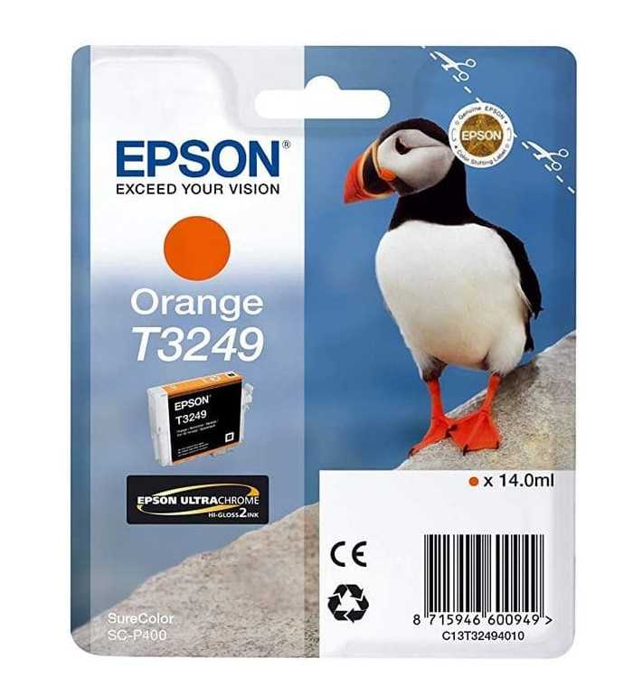 Epson T3249 Orange Cartouche pour imprimante Surecolor SC-P400, P400
