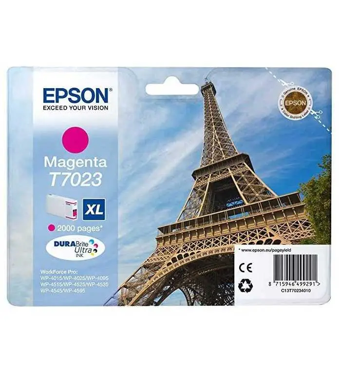 Epson T7023 XL Magenta Tour Eiffel Cartouche d'encre d'origine