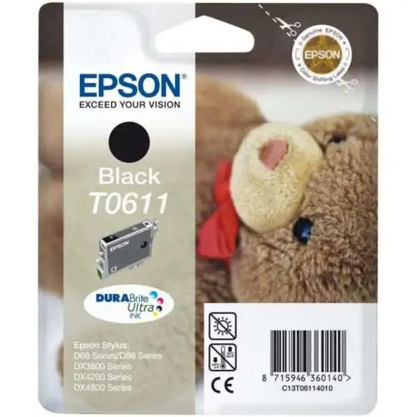 Epson T0611 Noir Ourson Cartouche authentique au meilleur prix