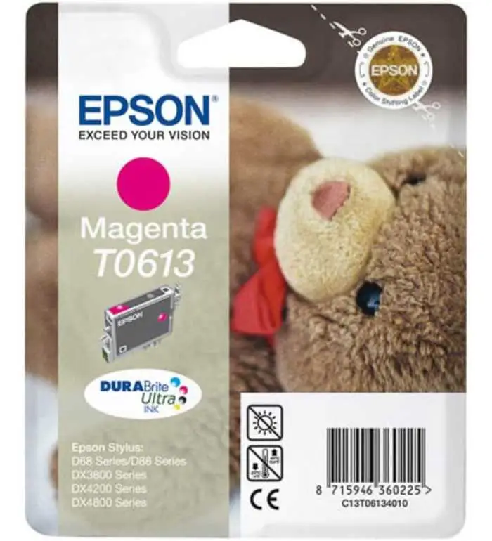 Epson T0613 Magenta Ourson Cartouche d'encre d'origine