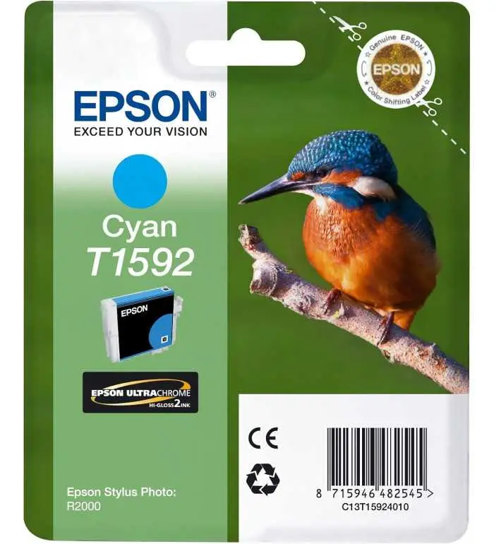 Epson T1592 Cyan Martin pêcheur Cartouche d'encre d'origine