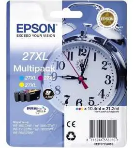 Epson 27XL Couleur Réveil Pack de 3 Cartouches d'encre d'origine