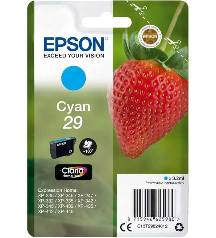 Epson 29 Cyan Fraise Cartouche d'encre d'origine