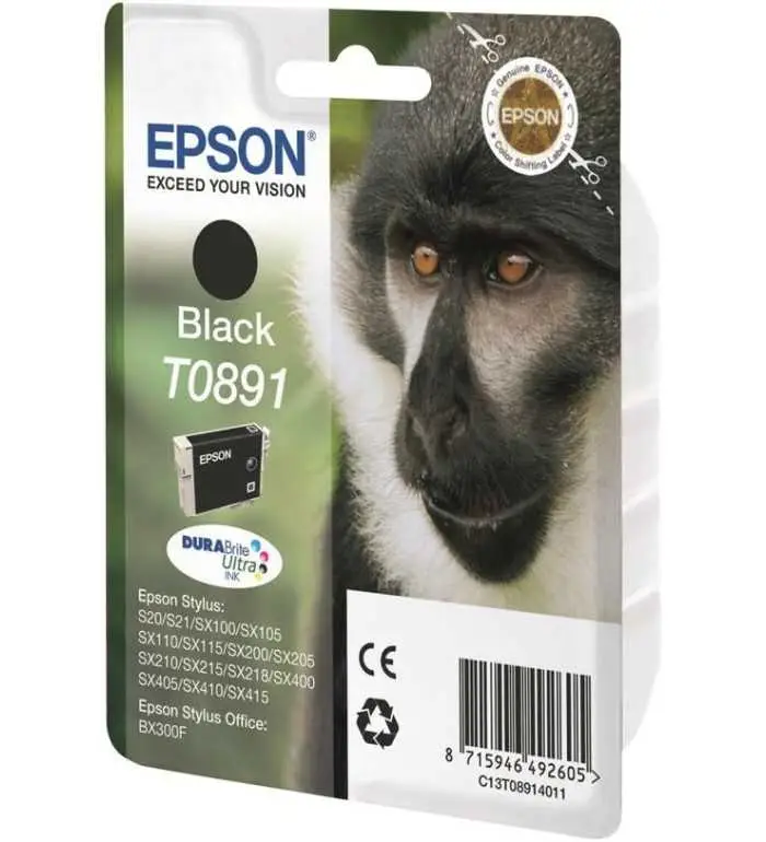 Epson T0891 Noir Singe Cartouche d'encre d'origine