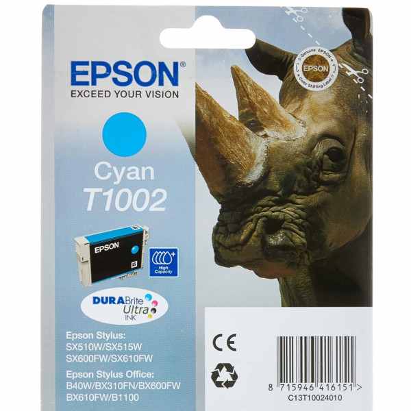 Epson T1002 Cyan Rhinocéros Cartouche authentique au meilleur prix