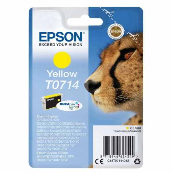 Epson T0714 Jaune Guépard Cartouche authentique au meilleur prix