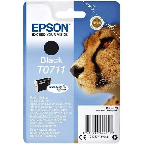 Epson T0711 Noir Guépard Cartouche authentique au meilleur prix