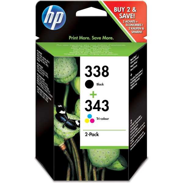 HP 338/343 Noir couleur Pack de cartouches authentiques au meilleur prix