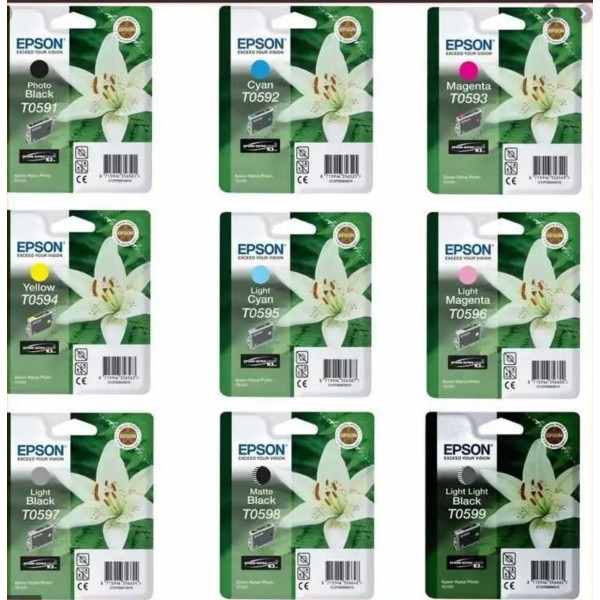 Epson T059 Noir couleur Multipack de 9 Cartouches d'encre authentique au meilleur prix