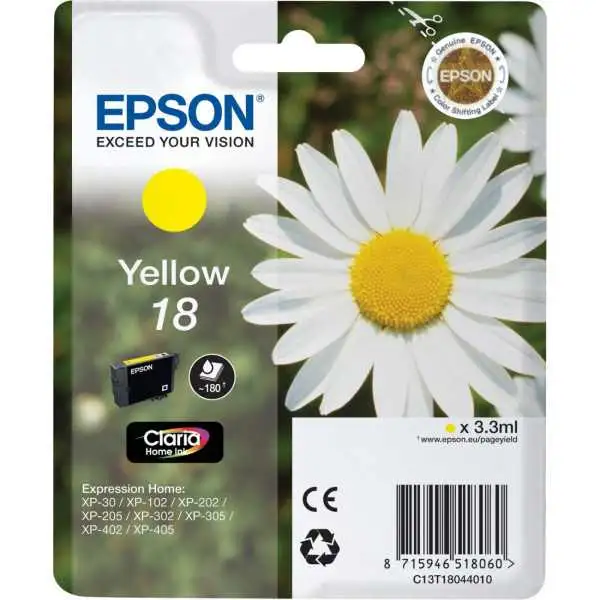 Epson 18 Jaune Pâquerette Cartouche authentique au meilleur prix