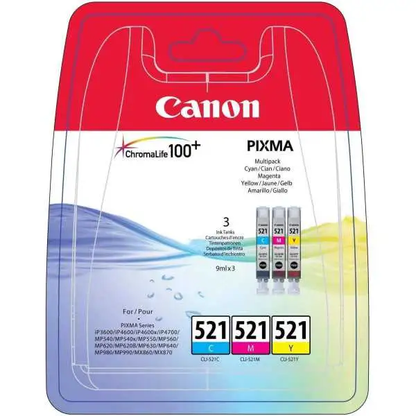 Canon CLI-521 Couleur Pack de cartouches authentiques au meilleur prix