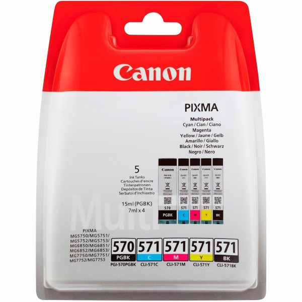 Canon PGI 570/CLI-571 Noir Couleur Pack de cartouches authentiques au meilleur prix