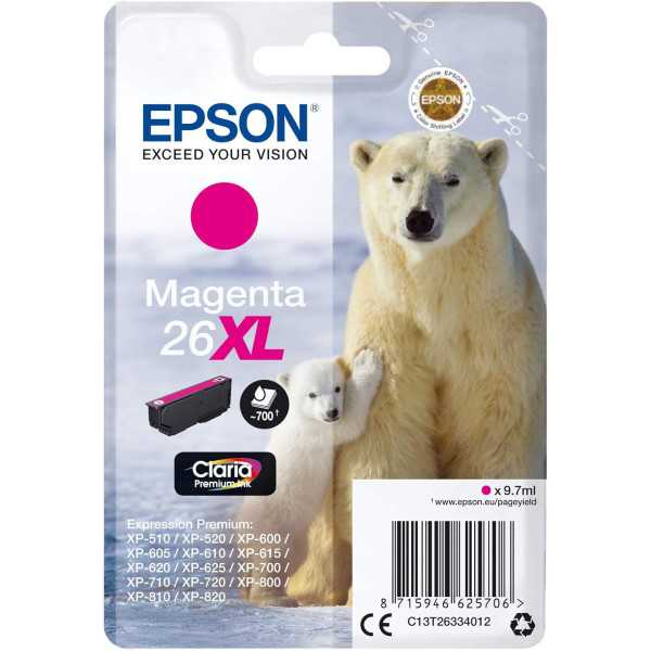 Epson 26XL Magenta Ours polaire Cartouche authentique au meilleur prix