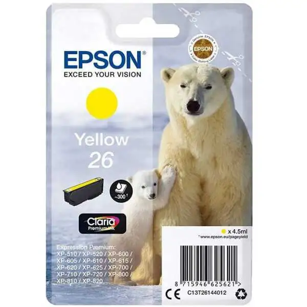 Epson 26 Jaune Ours polaire Cartouche authentique au meilleur prix