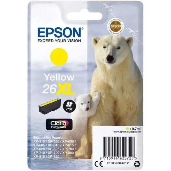 Epson 26XL Jaune Ours polaire Cartouche authentique au meilleur prix