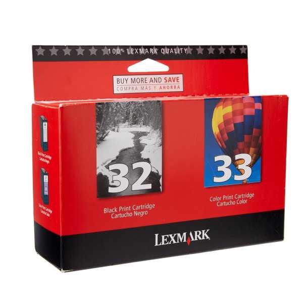 Lexmark 32/33 Noir couleur Pack de cartouches authentiques au meilleur prix