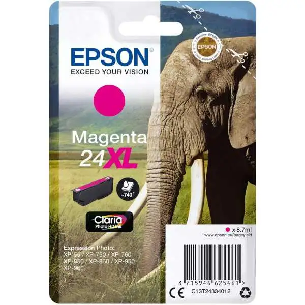 Epson 24XL Magenta Eléphant Cartouche authentique au meilleur prix