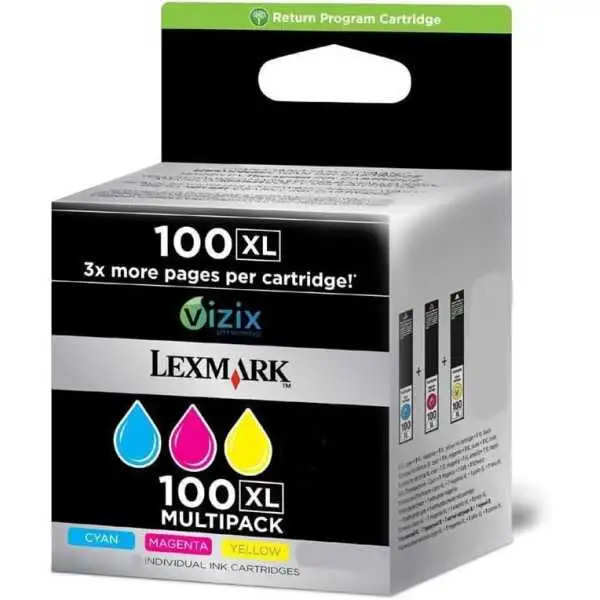 Lexmark 100XL Couleur Pack de cartouches authentiques au meilleur prix