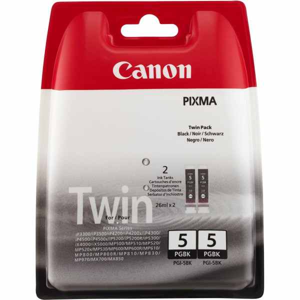 Canon PGI-5BK Noir Pack de cartouches authentiques au meilleur prix