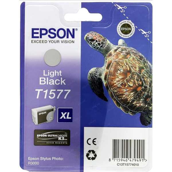 Epson T1577 Noir clair Tortue Cartouche authentique au meilleur prix