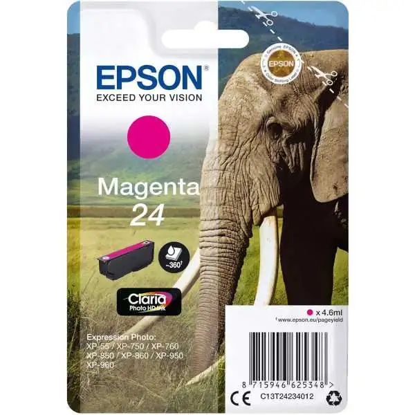 Epson 24 Magenta Eléphant Cartouche authentique au meilleur prix