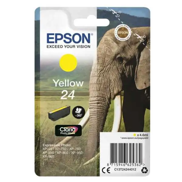 Epson 24 Jaune Eléphant Cartouche authentique au meilleur prix