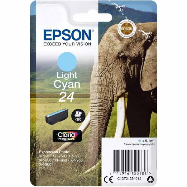 Epson 24 Cyan clair Eléphant Cartouche authentique au meilleur prix
