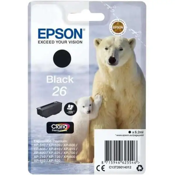 Epson 26 Noir Ours polaire Cartouche authentique au meilleur prix