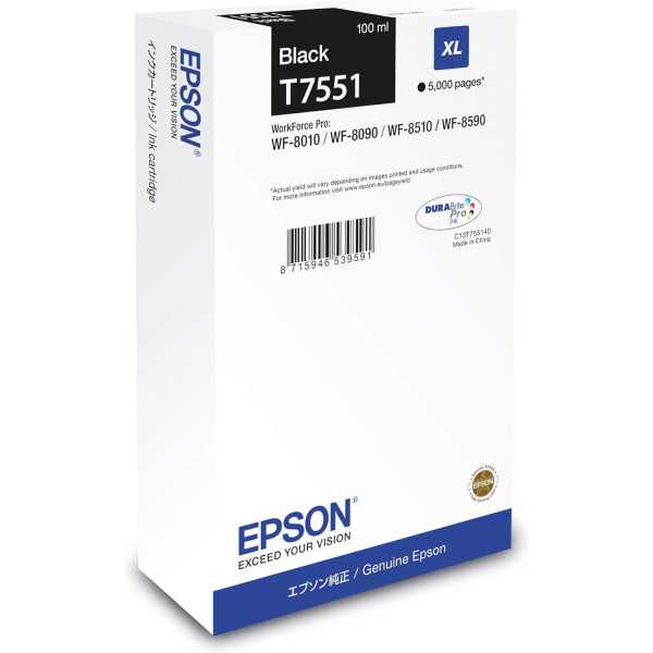 Epson T7551XL Noir Cartouche authentique au meilleur prix