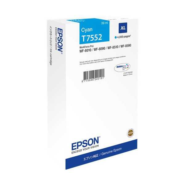 Epson T7552XL Cyan Cartouche authentique au meilleur prix