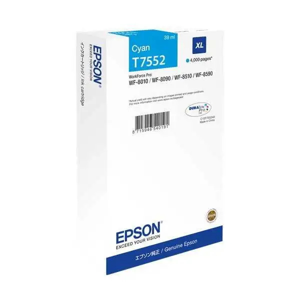 Epson T7552XL Cyan Cartouche authentique au meilleur prix