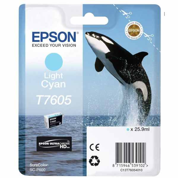 Epson T7605 Cyan clair Orque Cartouche authentique au meilleur prix