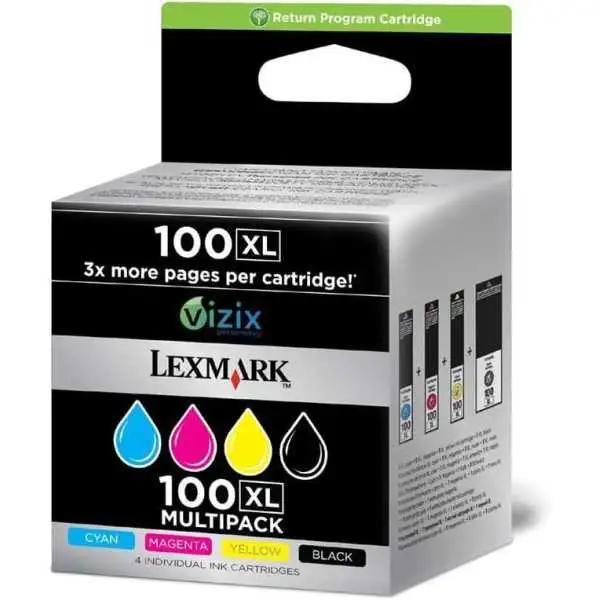 Lexmark 100XL Noir couleur Pack de cartouches authentiques au meilleur prix