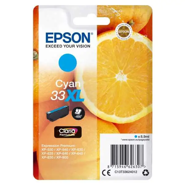 Epson 33XL Cyan Cartouche authentique au meilleur prix