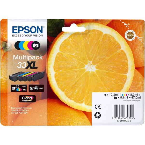 Epson 33XL Orange Noir couleur Pack de cartouches authentiques au meilleur prix