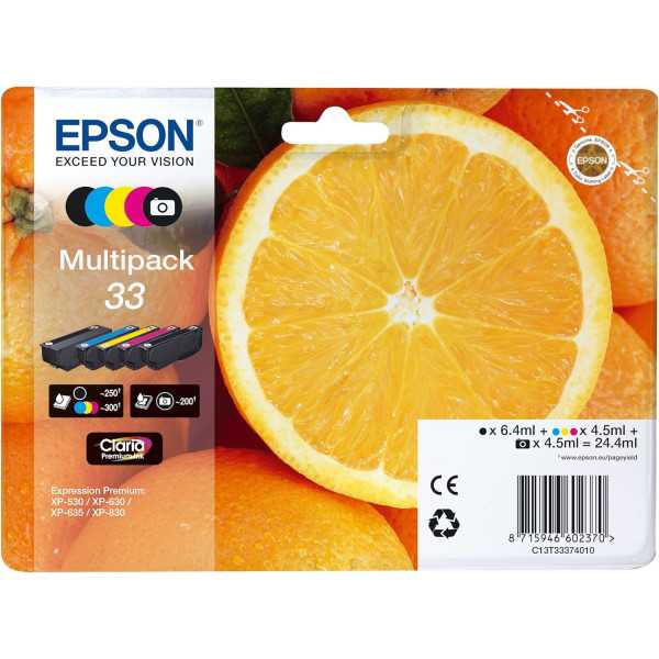 Epson 33 Noir couleur Pack de cartouches authentiques au meilleur prix