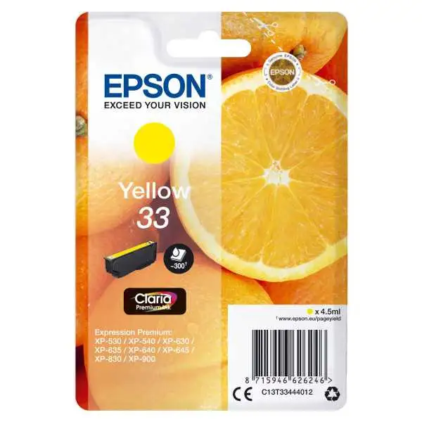 Epson 33 Jaune Cartouche authentique au meilleur prix