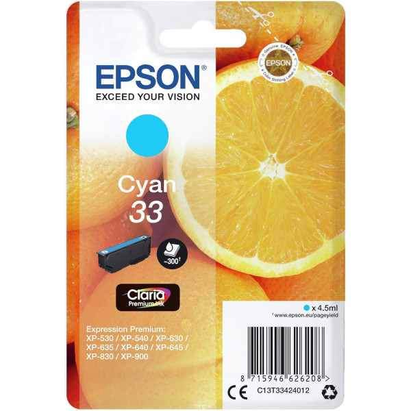 Epson 33 Cyan Cartouche authentique au meilleur prix